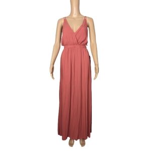 Lulus Lost in Paradise Rusty Rose Maxi Dress XS